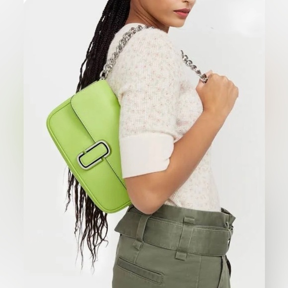 Marc Jacobs ‘The J Marc’ Shoulder Crossbody Bag Green Glow Rare Sold Out Color - Picture 3 of 6